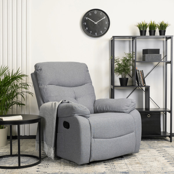 Fotel Rozkładany Masujący Jednoosobowy Wypoczynkowy Do Salonu INTER 2 Szary