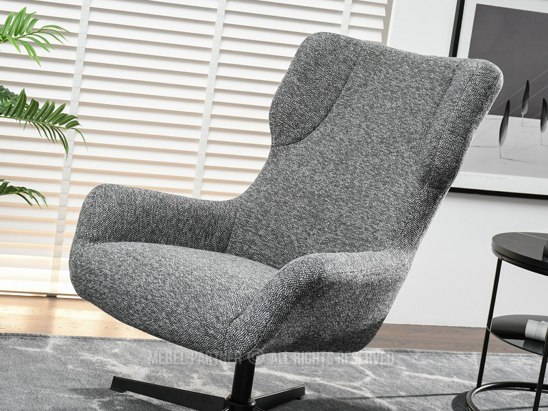 Szary Obrotowy Fotel Irving - Nowocześnie Do Salonu