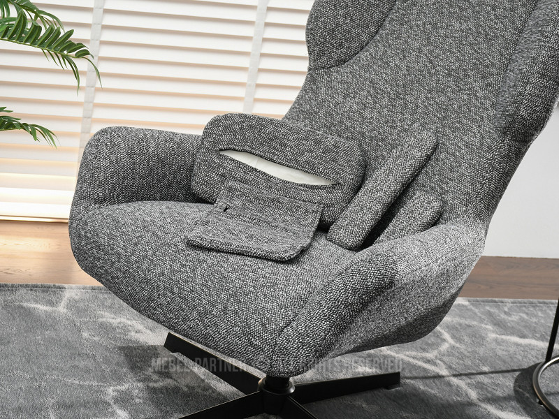 Szary Obrotowy Fotel Irving - Nowocześnie Do Salonu