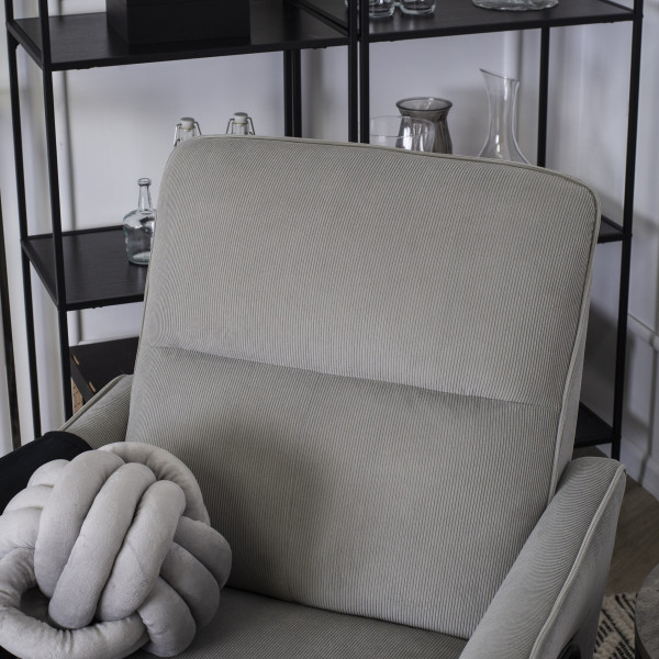 Fotel Do Salonu ALBERTO Nowoczeny Loft Tkanina Popiel