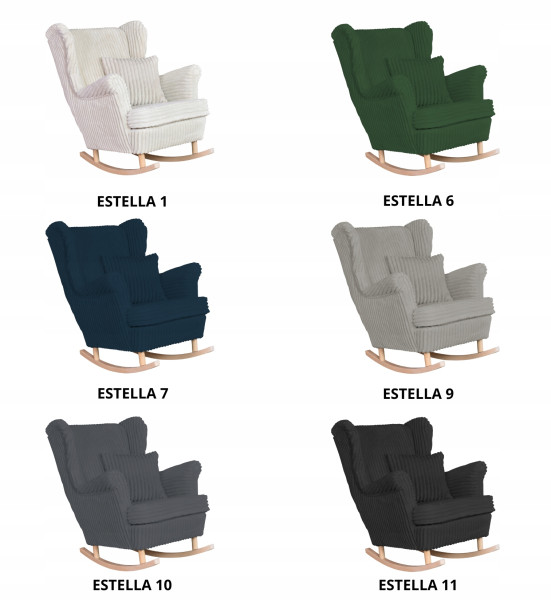 Fotel uszak Rene bujany skandynawski Family Meble sztruks czarny TOP