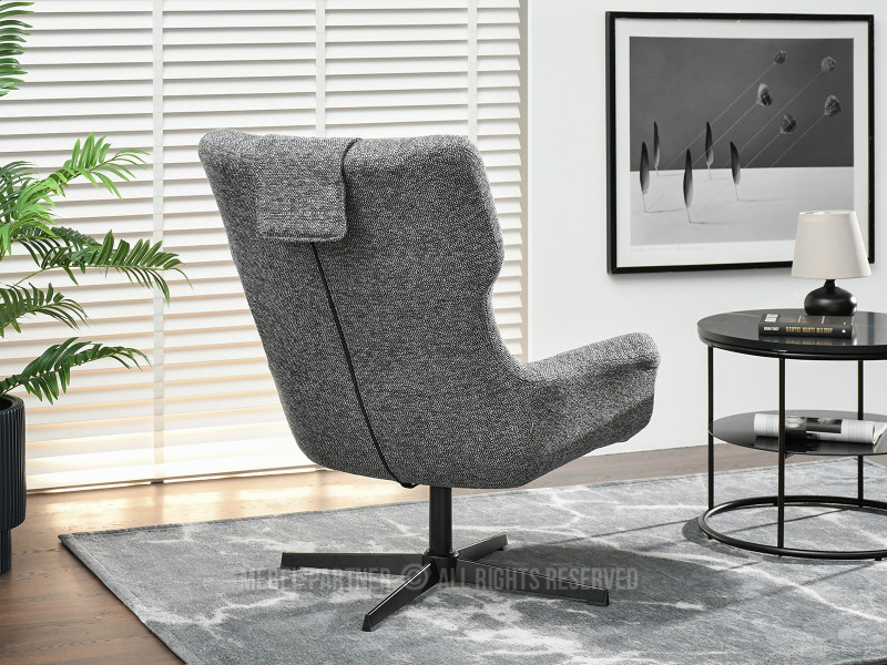 Szary Obrotowy Fotel Irving - Nowocześnie Do Salonu