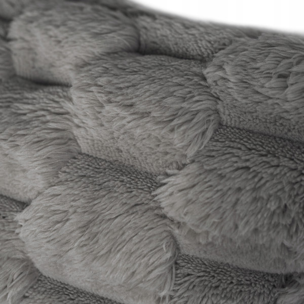 Fotel Wypoczynkowy Kanapa Sofa do Spania Salonu Welur Pluszowy KOBEL Szary