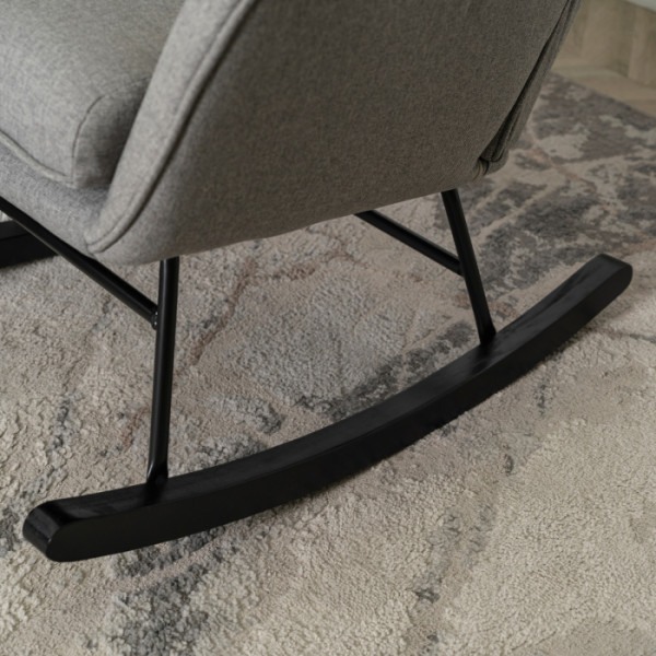 Fotel Uszak Bujany Wypoczynkowy JACKSON Szary Czarne Salon