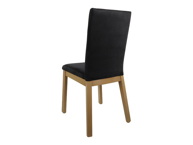 Krzesło tapicerowane Holten 2 welurowe czarne/dąb naturalny