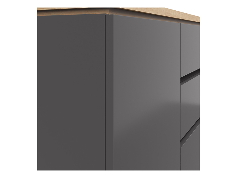 Komoda Yamael 139 cm z 3 drzwiami i 2 szufladami grafitowa