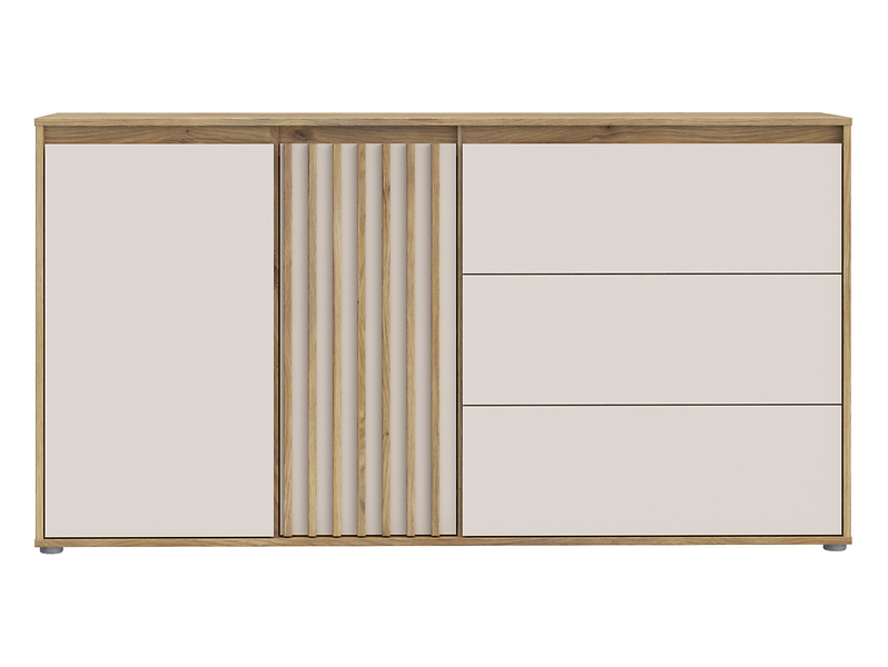 Komoda Eliston 159 cm z 2 drzwiami i 3 szufladami dąb mauvella/sand
