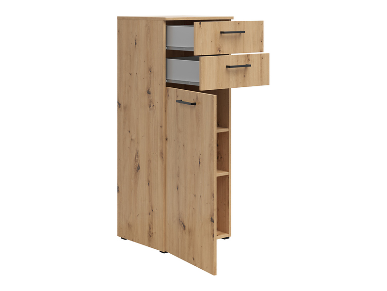 Komoda MultiDo 45 cm z drzwiami i 2 szufladami grafitowa