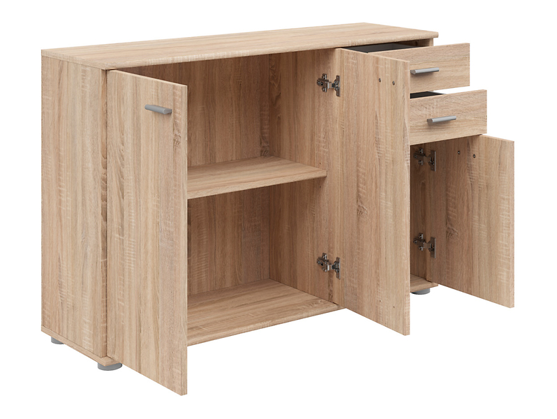 Komoda Noeda 106 cm z 3 drzwiami i 2 szufladami grafit