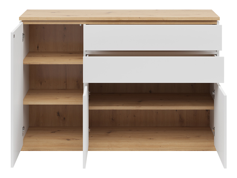 Komoda Yamael 139 cm z 3 drzwiami i 2 szufladami grafitowa