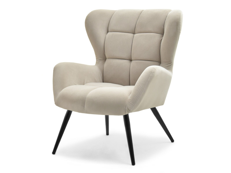 Fotel Kikori Szary Welur, Podstawa Czarny