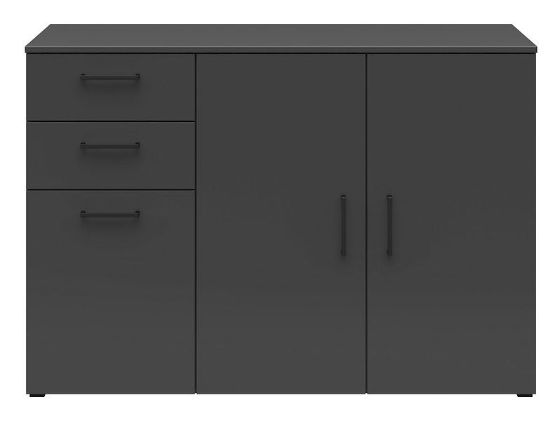 Komoda MultiDo 120 cm z 3 drzwiami i 2 szufladami grafitowa