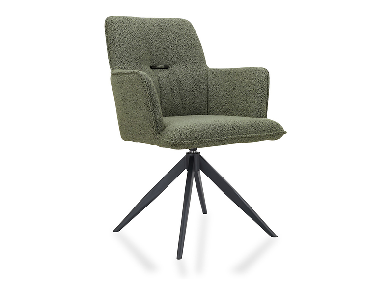 Krzesło tapicerowane Tokio obrotowe boucle zielone