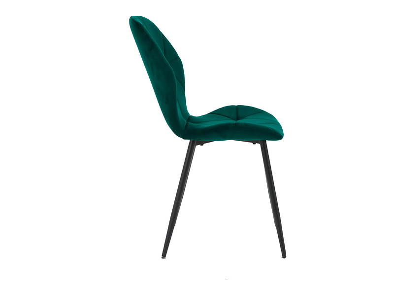 Krzesło tapicerowane Aczma welurowe zielone