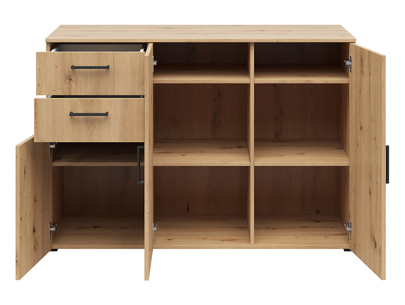 Komoda MultiDo 120 cm z 3 drzwiami i 2 szufladami grafitowa