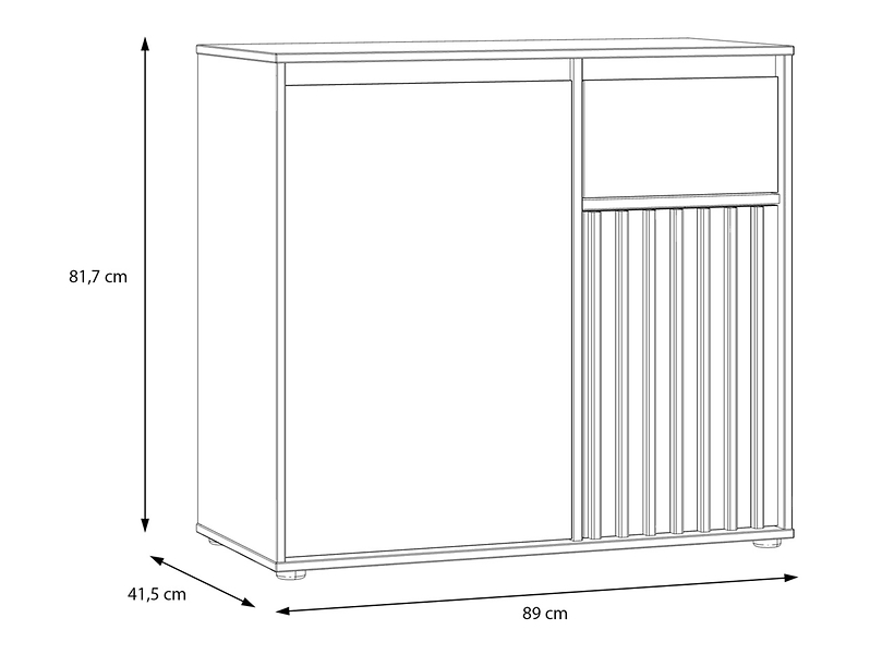 Komoda Eliston 89 cm z 2 drzwiami i szufladą dąb mauvella/sand