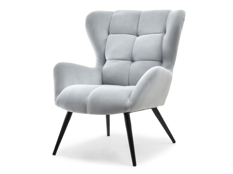 Fotel Kikori Szary Welur, Podstawa Czarny