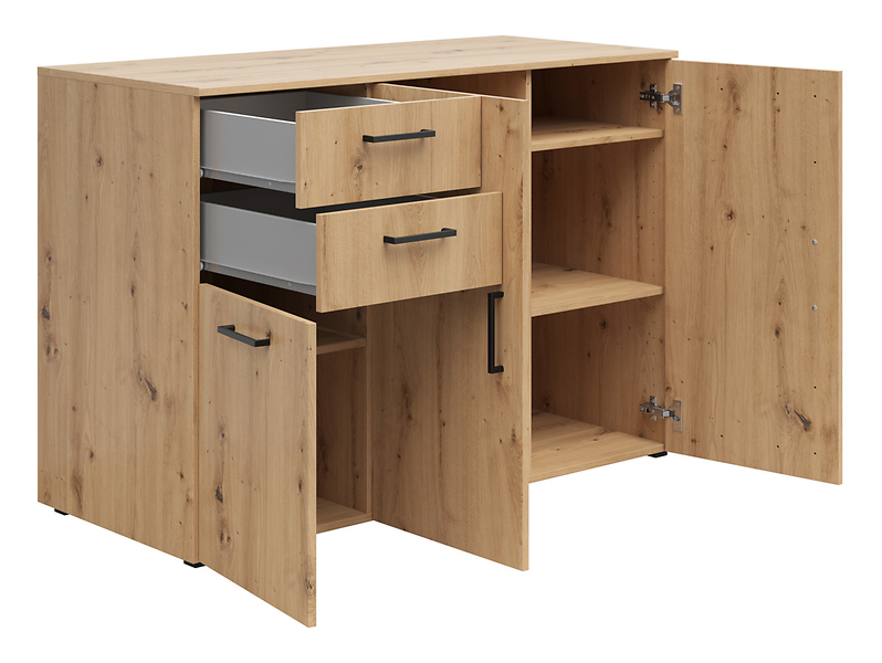 Komoda MultiDo 120 cm z 3 drzwiami i 2 szufladami grafitowa