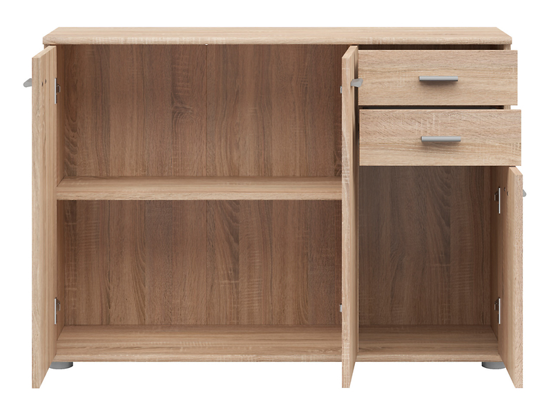 Komoda Noeda 106 cm z 3 drzwiami i 2 szufladami grafit