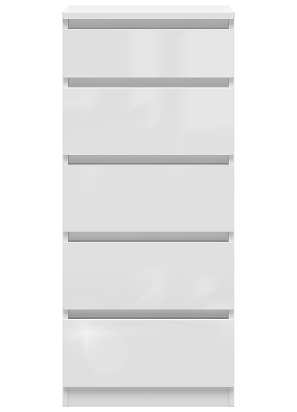 Komoda Tetrix 50 cm z 5 szufladami biały połysk