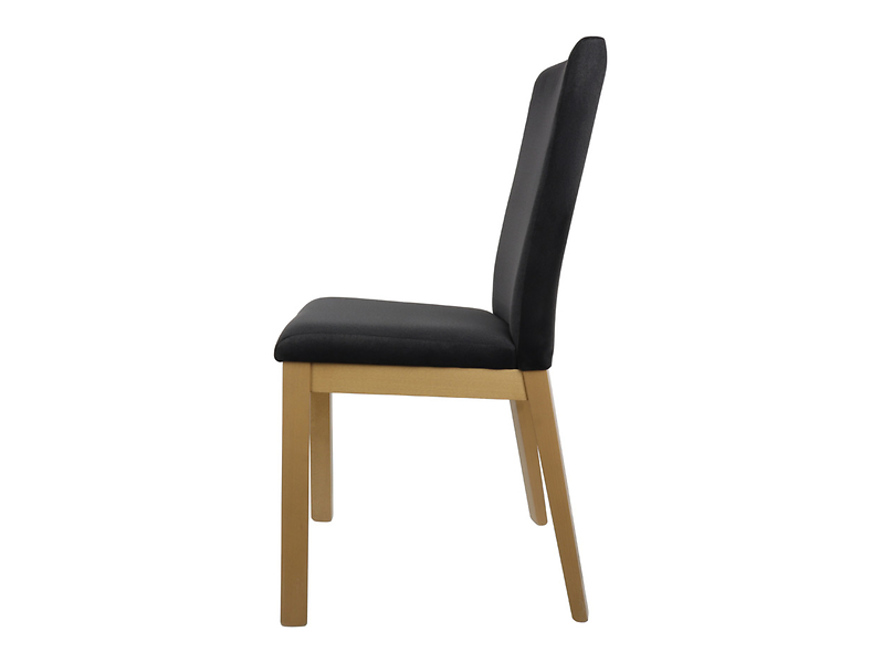 Krzesło tapicerowane Holten 2 welurowe czarne/dąb naturalny
