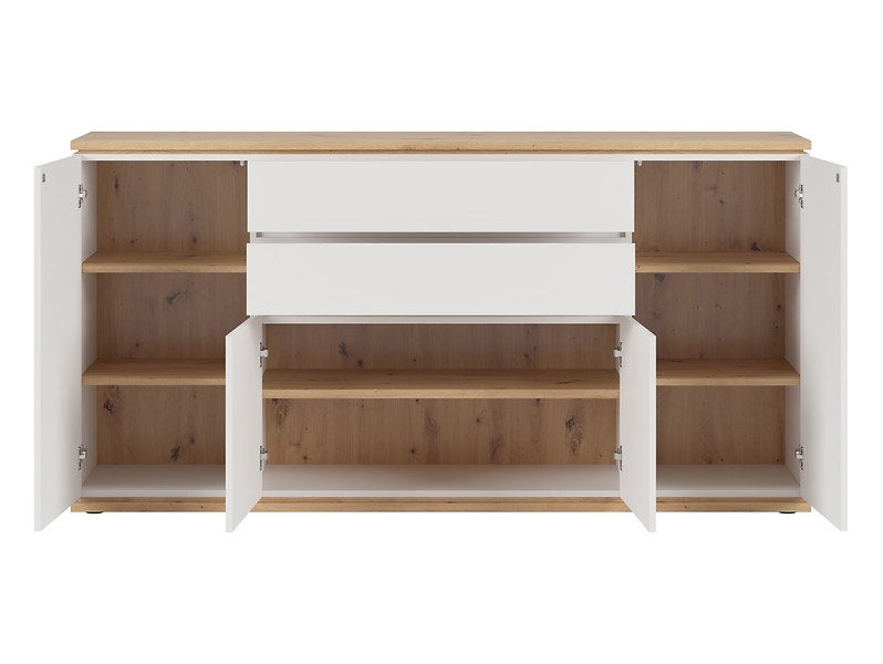 Komoda Yamael 184 cm z 4 drzwiami i 2 szufladami grafitowa