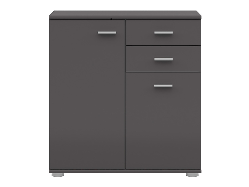 Komoda Noeda 71 cm z 2 drzwiami i 2 szufladami grafit