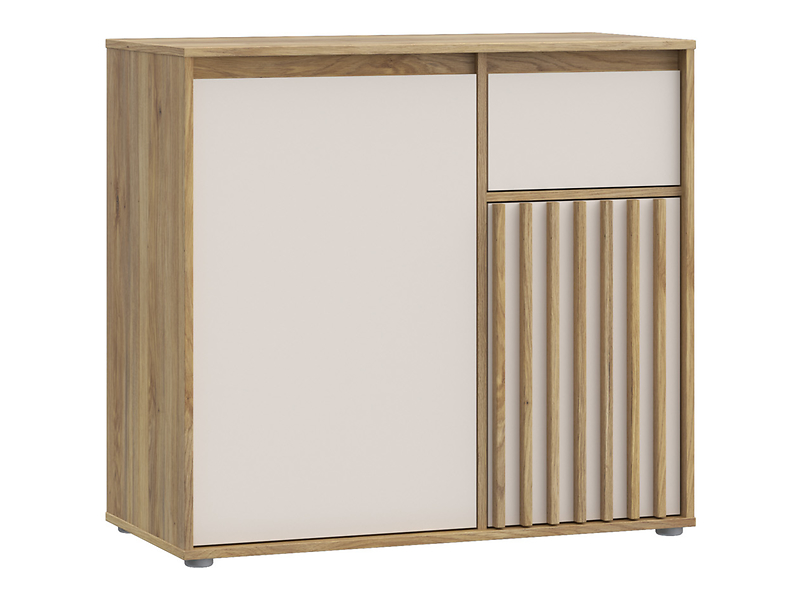Komoda Eliston 89 cm z 2 drzwiami i szufladą dąb mauvella/sand