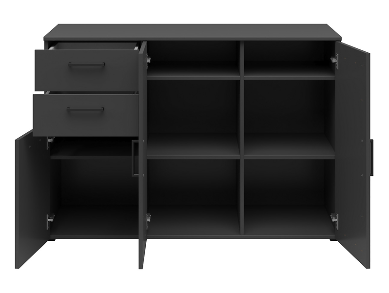 Komoda MultiDo 120 cm z 3 drzwiami i 2 szufladami grafitowa