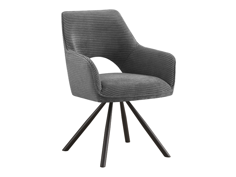 Krzesło tapicerowane Jason obrotowe sztruksowe szare