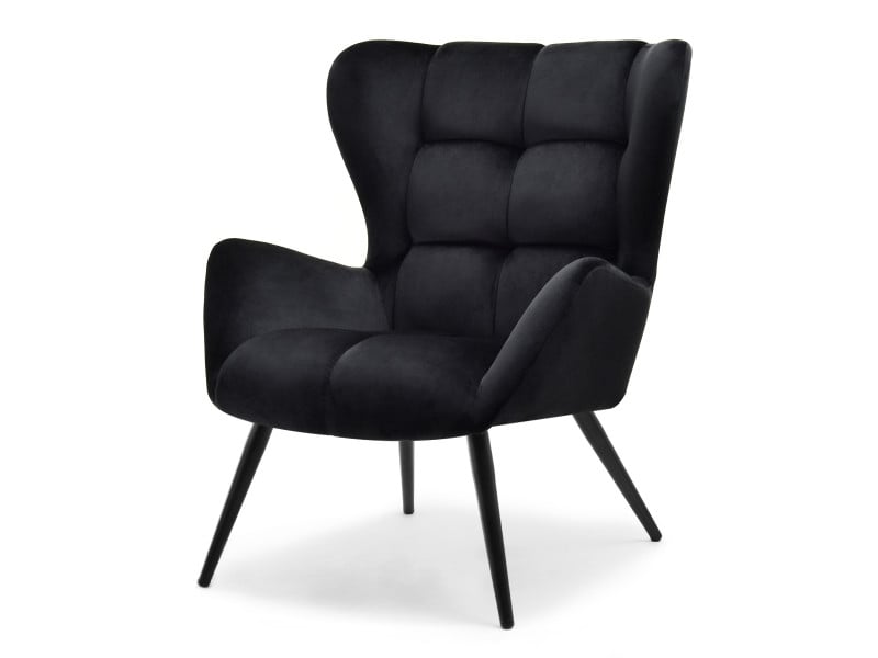 Fotel Kikori Szary Welur, Podstawa Czarny