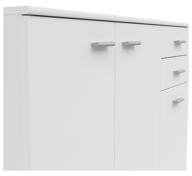 Komoda Noeda 106 cm z 3 drzwiami i 2 szufladami grafit