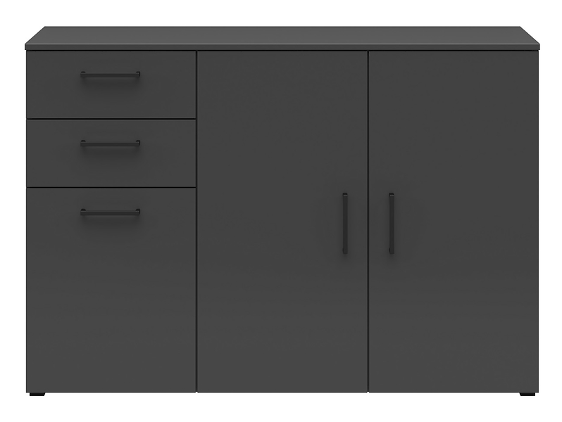 Komoda MultiDo 120 cm z 3 drzwiami i 2 szufladami grafitowa