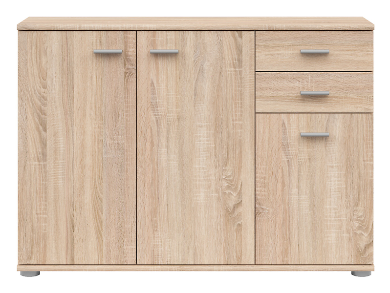 Komoda Noeda 106 cm z 3 drzwiami i 2 szufladami grafit