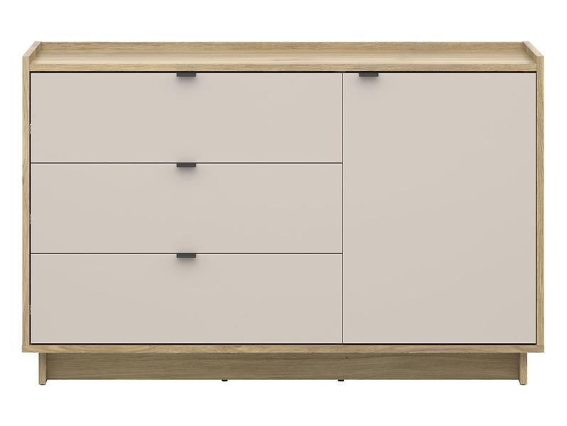 Komoda Dalva 134 cm z drzwiami i 3 szufladami dąb mauvella/kashmir