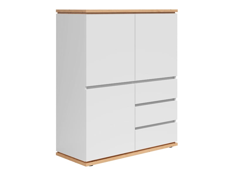 Komoda Yamael 100 cm z 3 drzwiami i szufladami grafit/dąb artisan