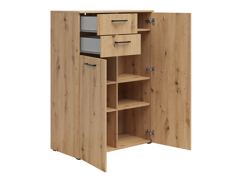 Komoda MultiDo 80 cm z 2 drzwiami i 2 szufladami grafitowa