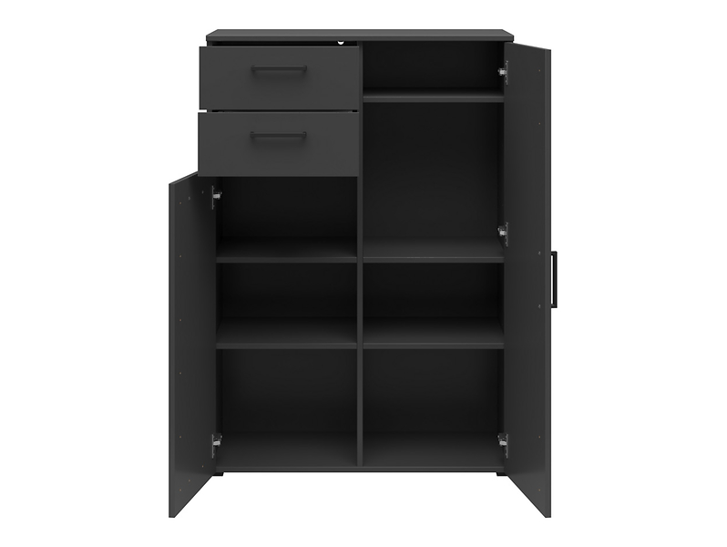 Komoda MultiDo 80 cm z 2 drzwiami i 2 szufladami grafitowa
