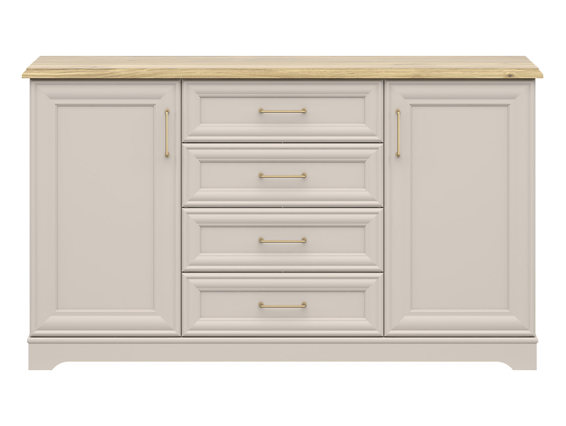 Komoda Anga 154 cm z 2 drzwiami i 4 szufladami kashmir/dąb mauvella