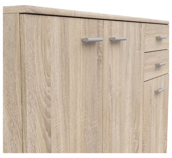 Komoda Noeda 106 cm z 3 drzwiami i 2 szufladami grafit