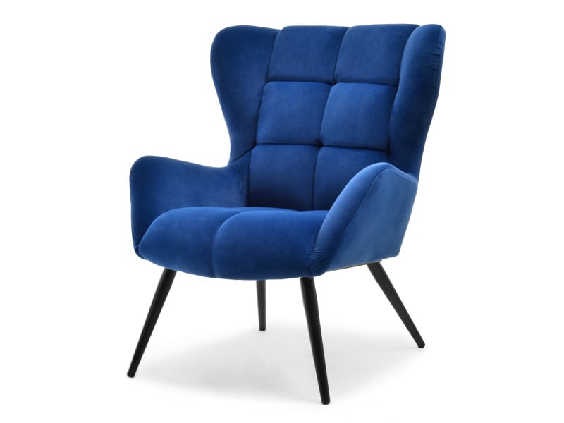 Fotel Kikori Szary Welur, Podstawa Czarny