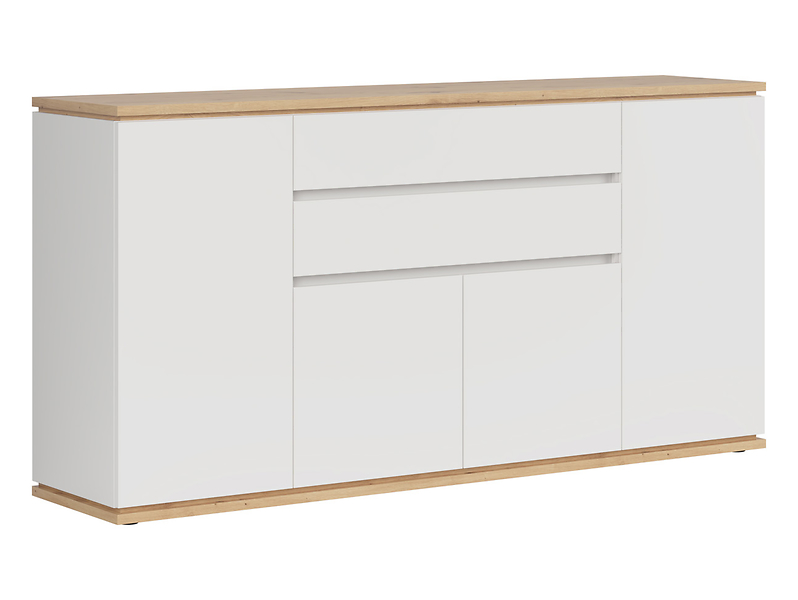 Komoda Yamael 184 cm z 4 drzwiami i 2 szufladami grafitowa