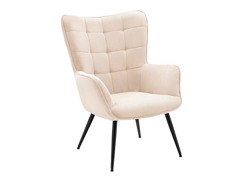 Fotel uszak Gunvor z przeszyciami  szary