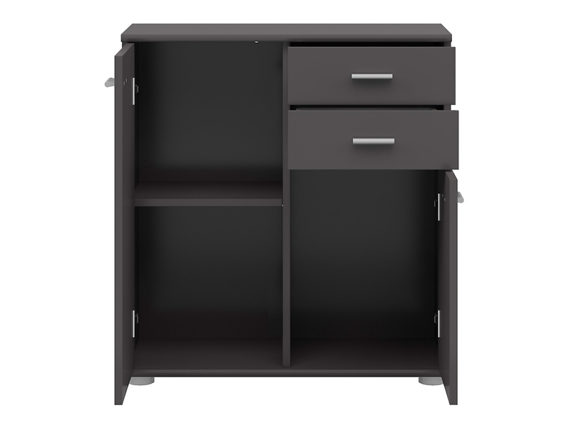 Komoda Noeda 71 cm z 2 drzwiami i 2 szufladami grafit