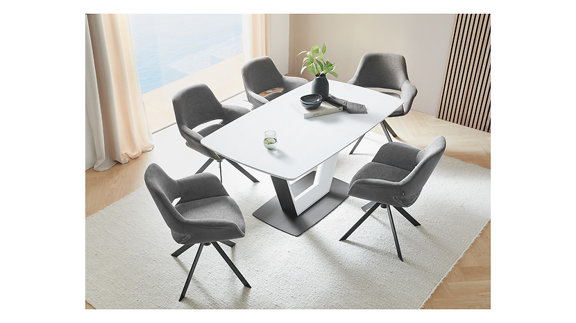 Krzesło tapicerowane Jason obrotowe sztruksowe szare