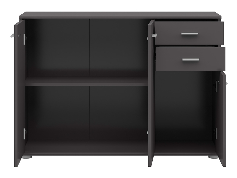 Komoda Noeda 106 cm z 3 drzwiami i 2 szufladami grafit