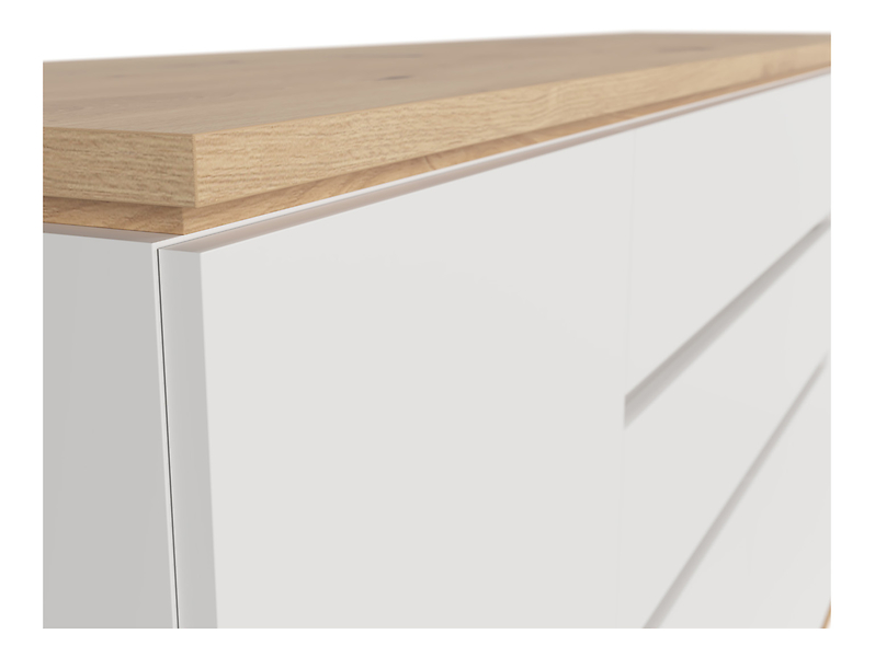 Komoda Yamael 184 cm z 4 drzwiami i 2 szufladami grafitowa