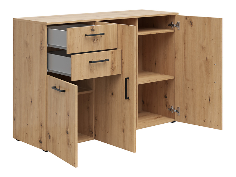 Komoda MultiDo 120 cm z 3 drzwiami i 2 szufladami grafitowa