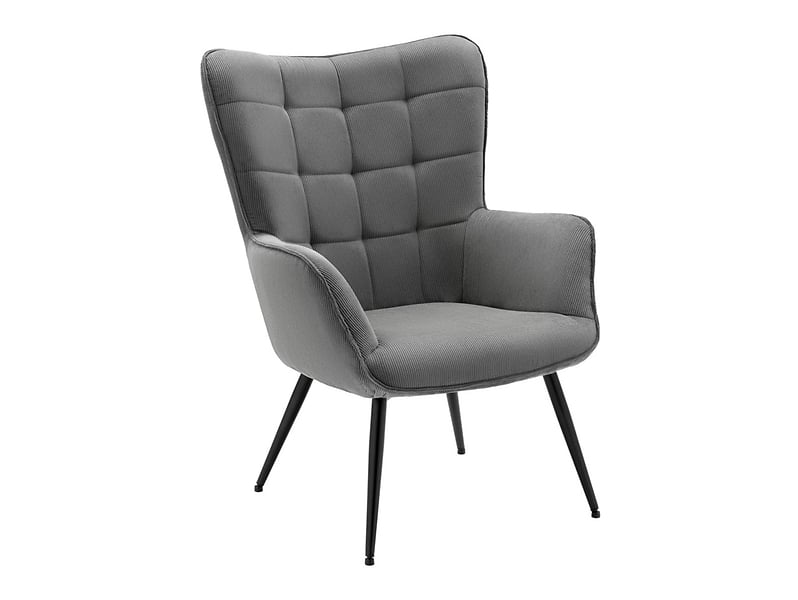 Fotel uszak Gunvor z przeszyciami  szary