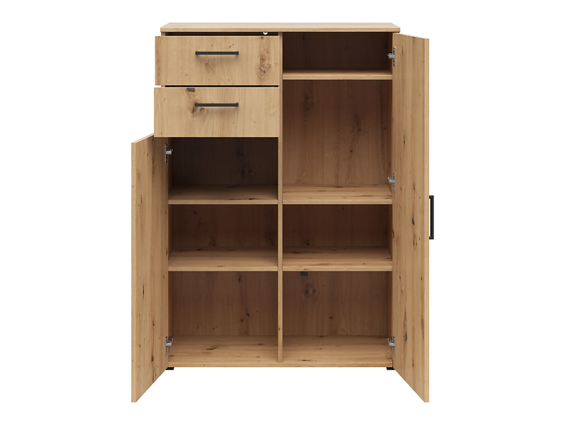 Komoda MultiDo 80 cm z 2 drzwiami i 2 szufladami grafitowa